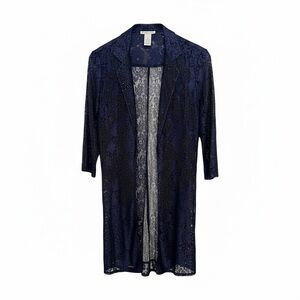 Alberto Makali Navy Lace Blouse